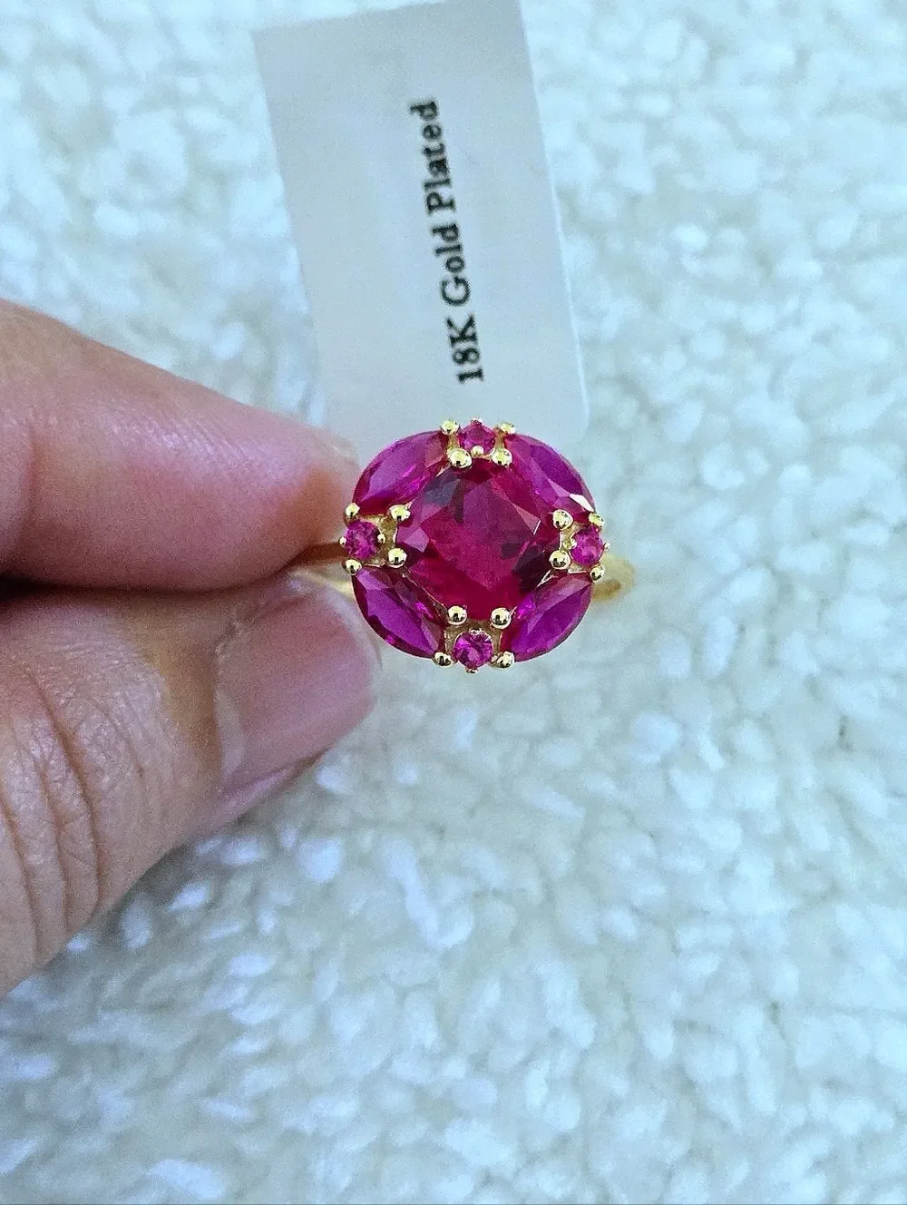 Shivam Lab🧪 Created Pink💕 Ruby Flower🏵 Ring💍 - NWT